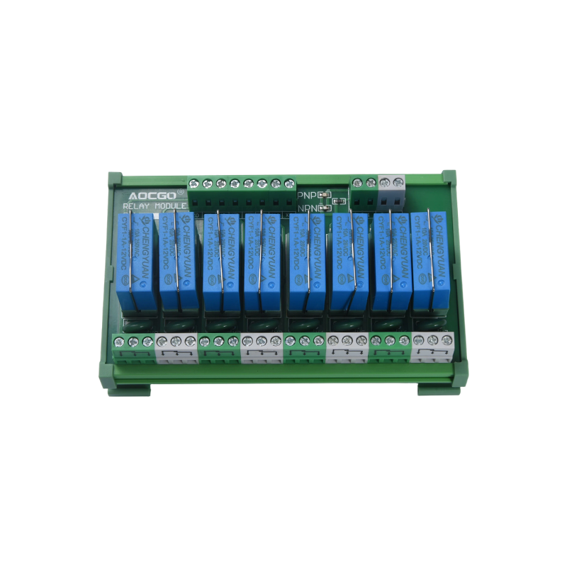 MCYF1-Relaismodul, 14F-Schienenrelaismodul, 14F 10A-Industrieverbindungsmodul.